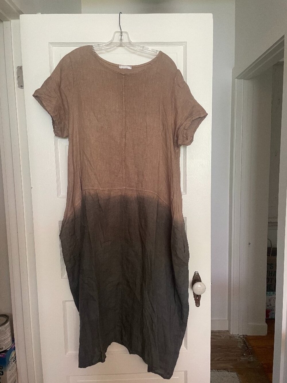 Vintage FLAX by Jeanne Engelhart Linen Ombre Dip Dye Dress